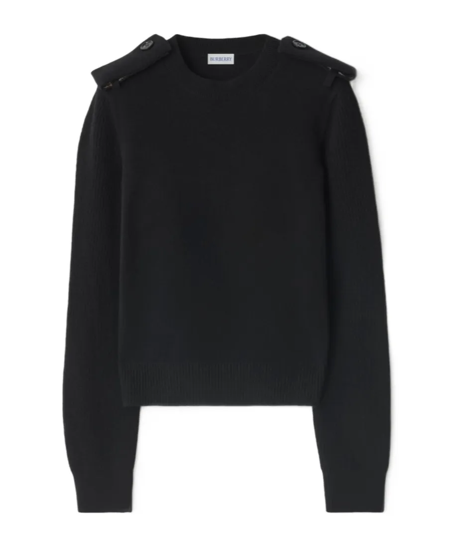 Checked Epaulettes Sweater
