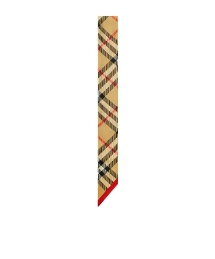 Skinny Check Silk Scarf