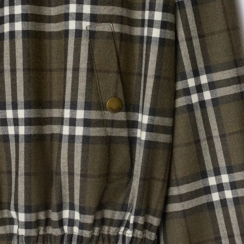 Check Bonded Wool Harrington Jacket