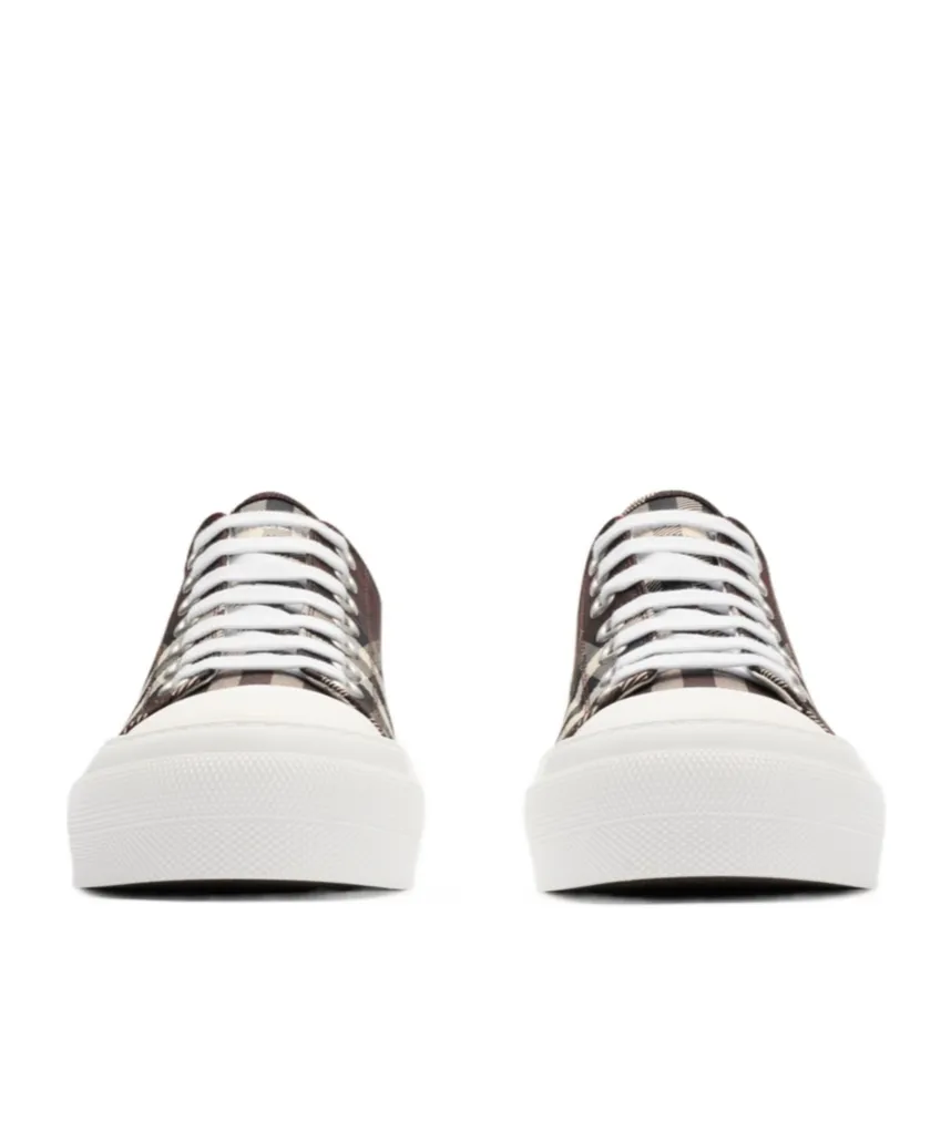 Checked Lace-Up Sneakers