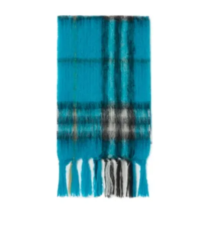 Checked Fringed-Edge Scarf