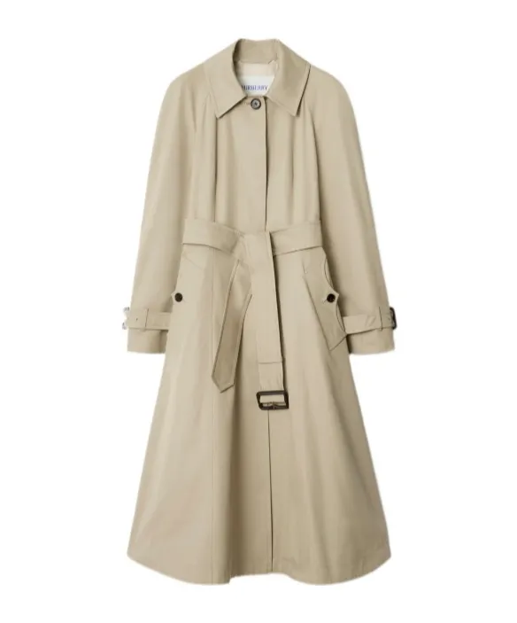 Long Gabardine Ellingham Fit-And-Flare Car Coat