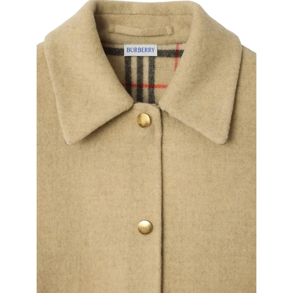 Check-Lined Wool Overshirt