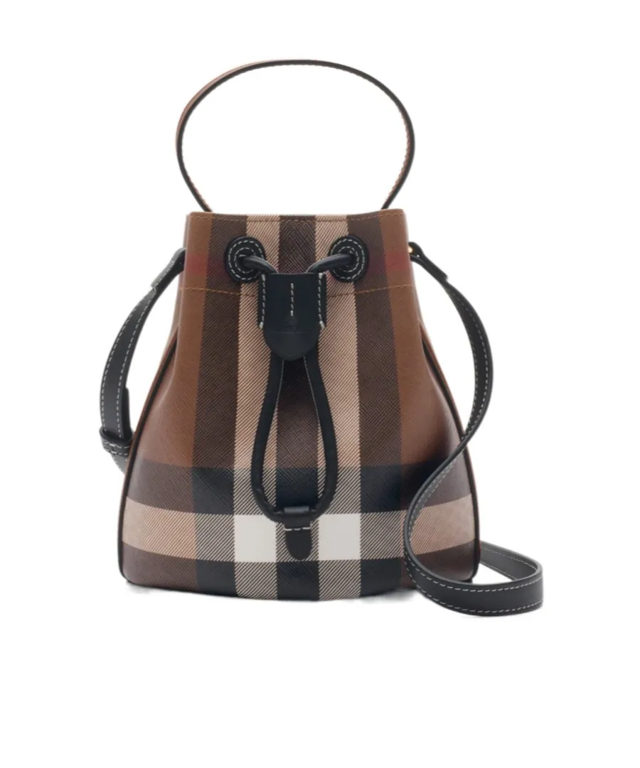 Mini Tb Checked Bucket Bag