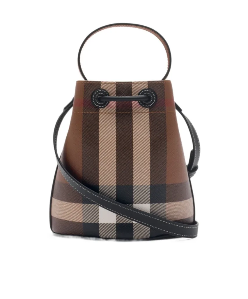Mini Tb Checked Bucket Bag
