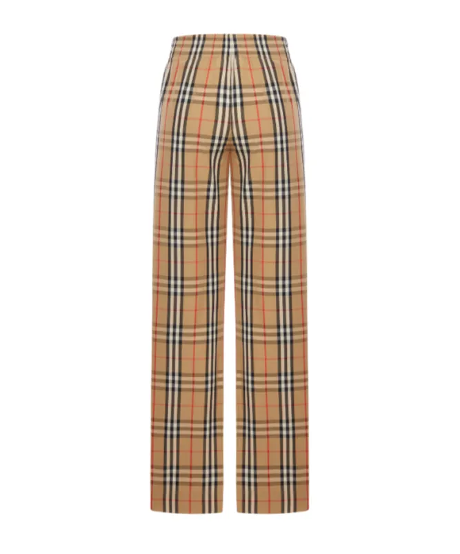 Straight-Leg Checked Trousers