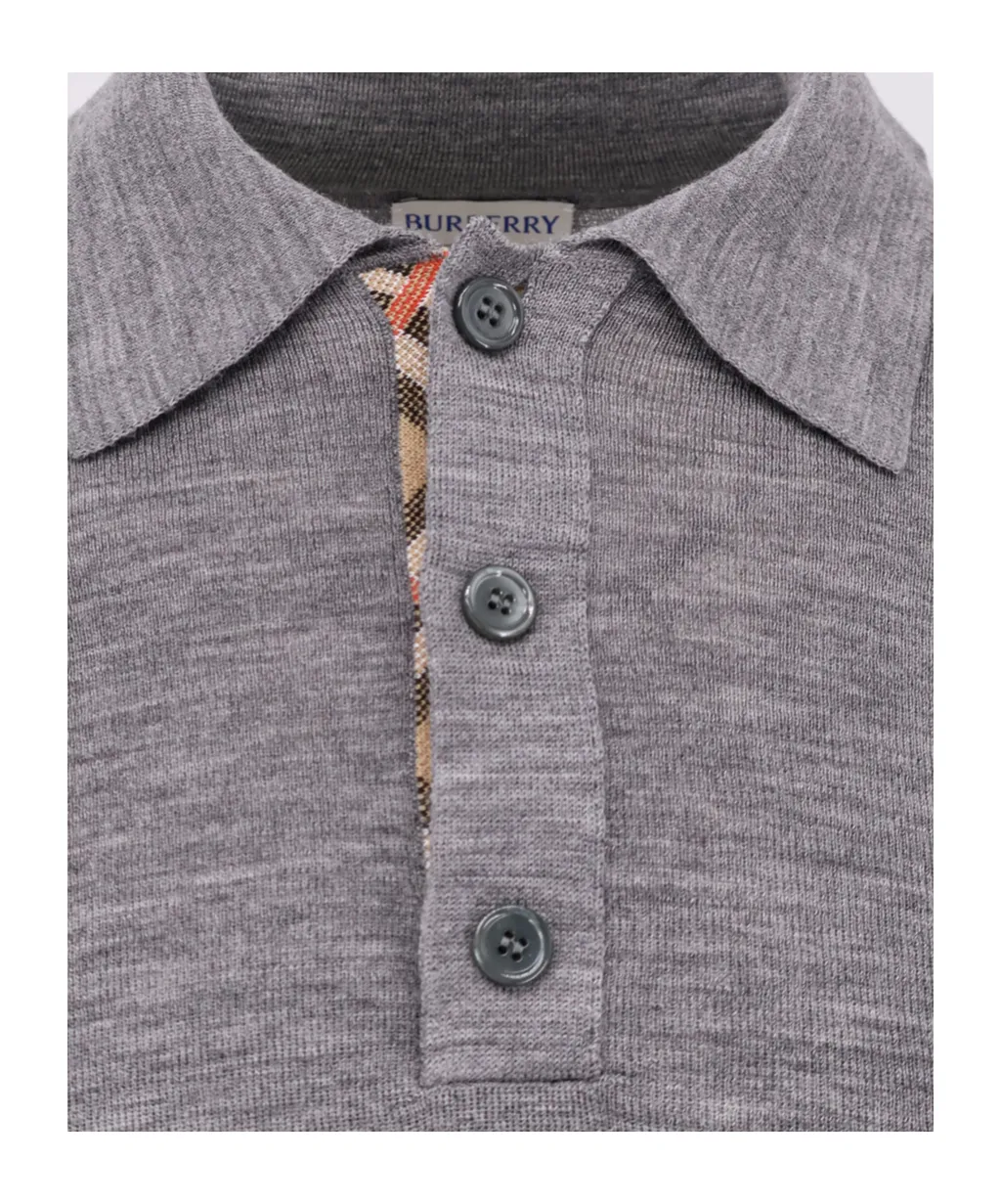 Long Sleeved Knitted Polo Shirt