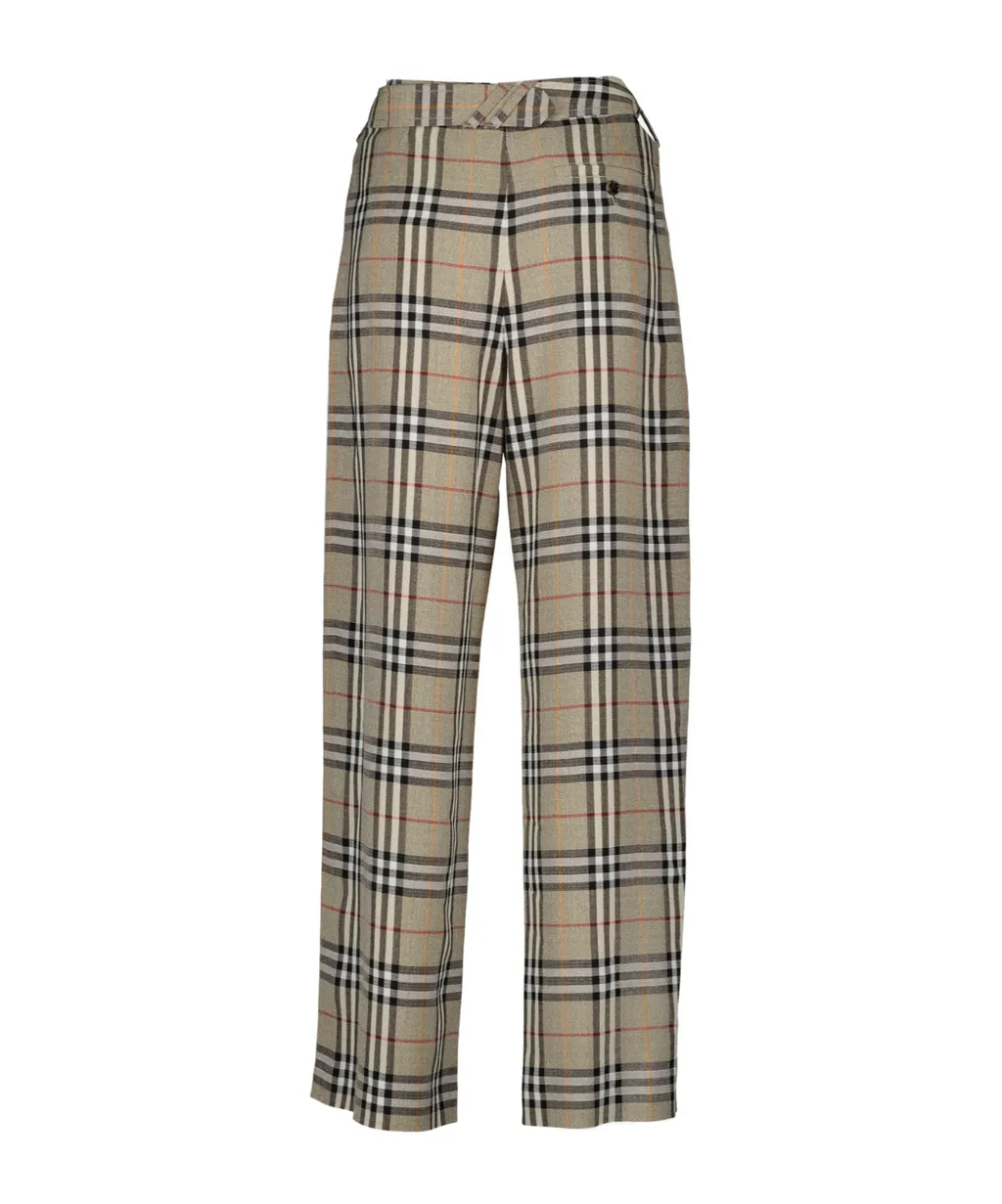 Check Pleated Trousers