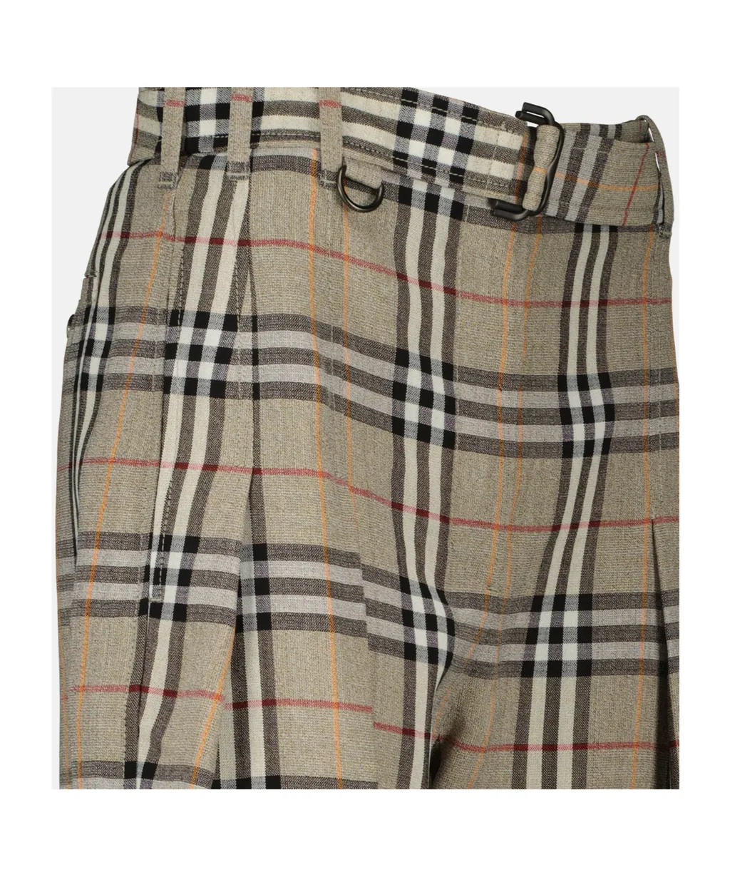 Check Pleated Trousers