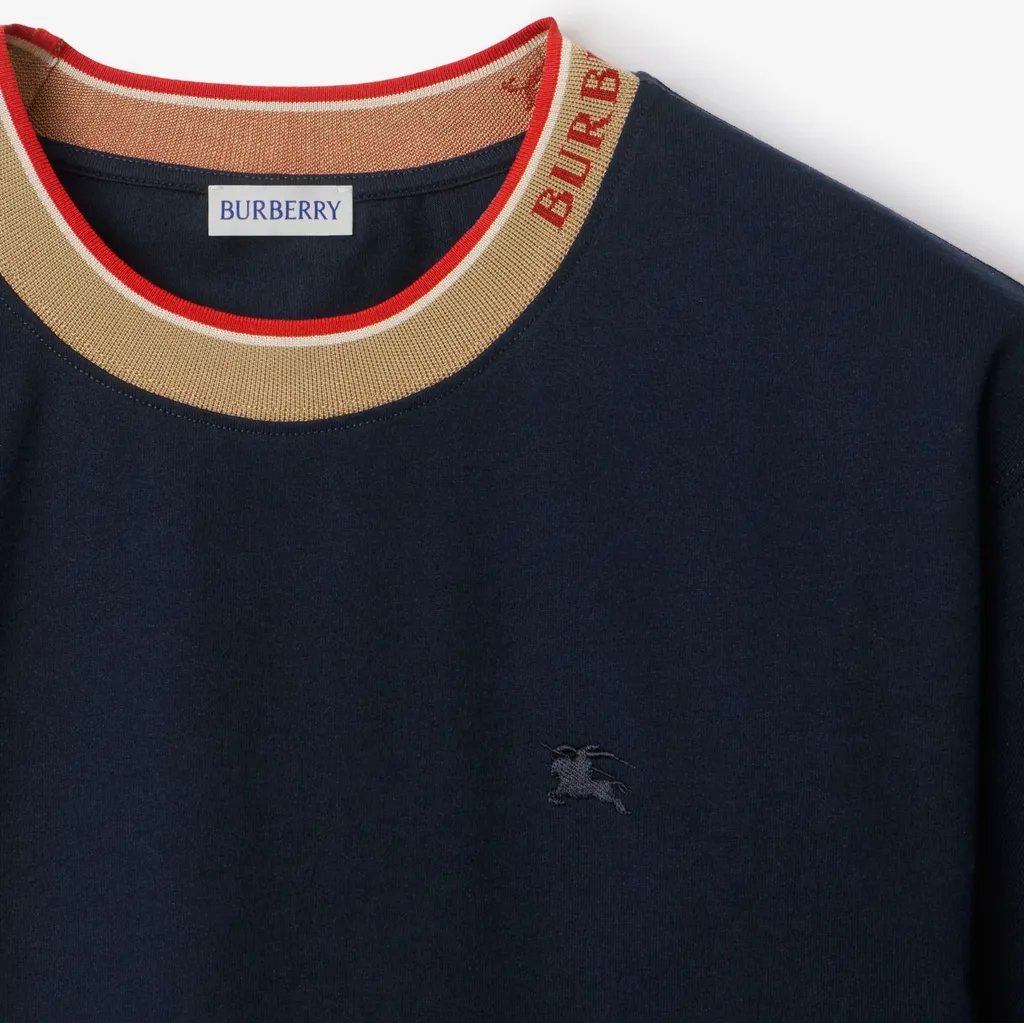Logo Intarsia-Knit Neck T-Shirt