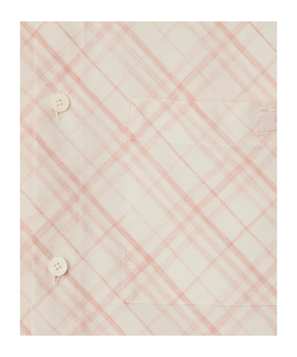 Cropped Check Cotton Shirt