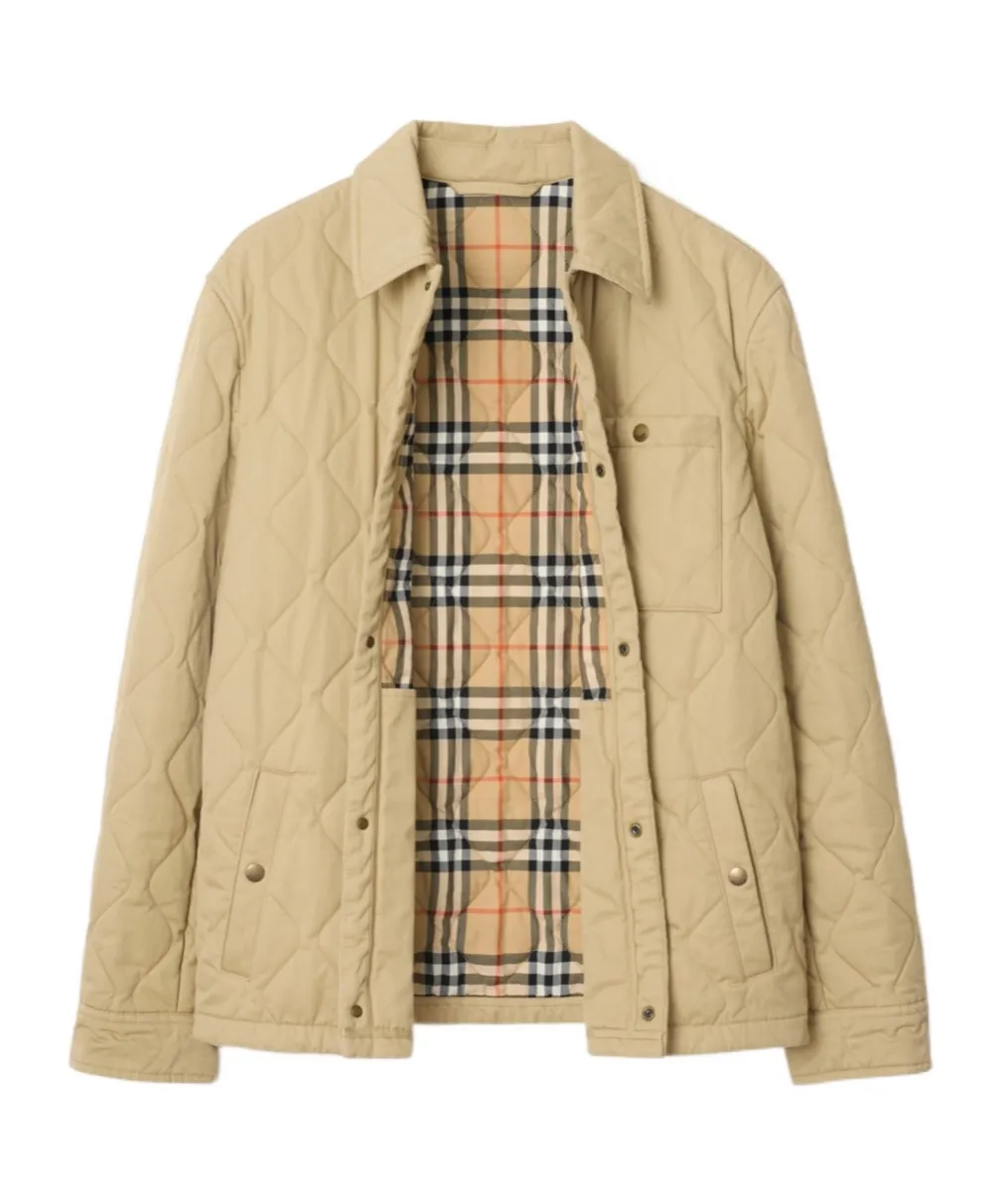 Long Sleeved Quilted Gabardine Jacket