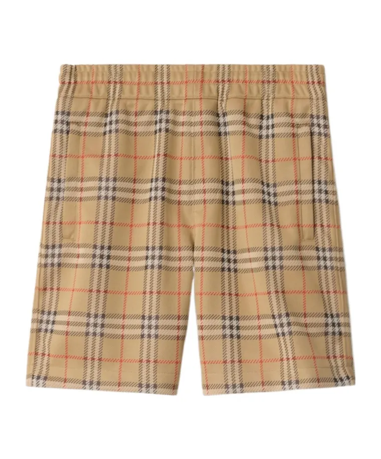 Checked Elasticated Waistband Jersey Shorts