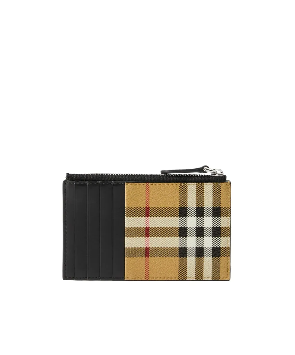 Check Printed Zipped Wallet
