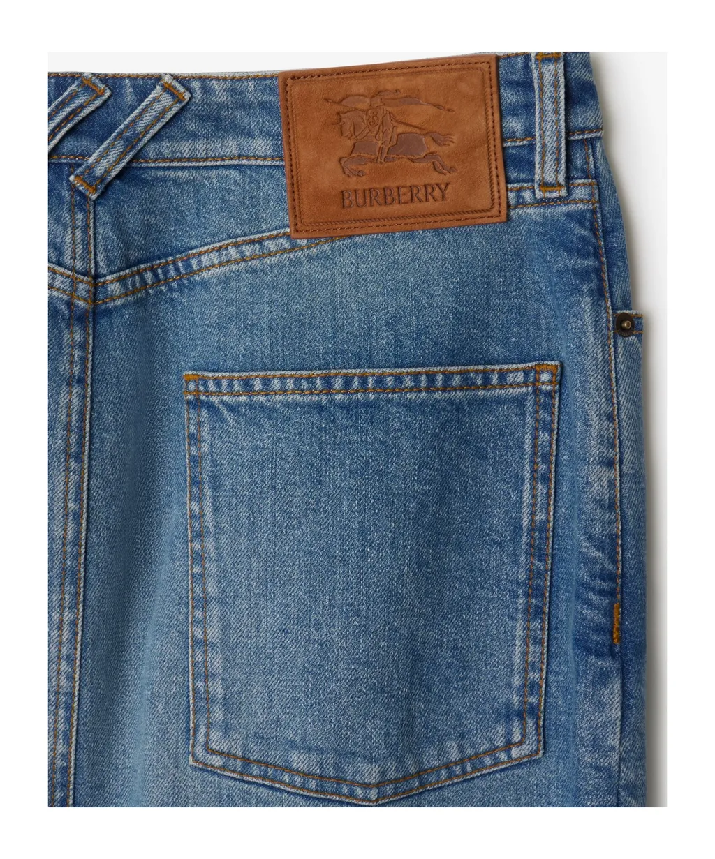 Front-Slit Denim Skirt