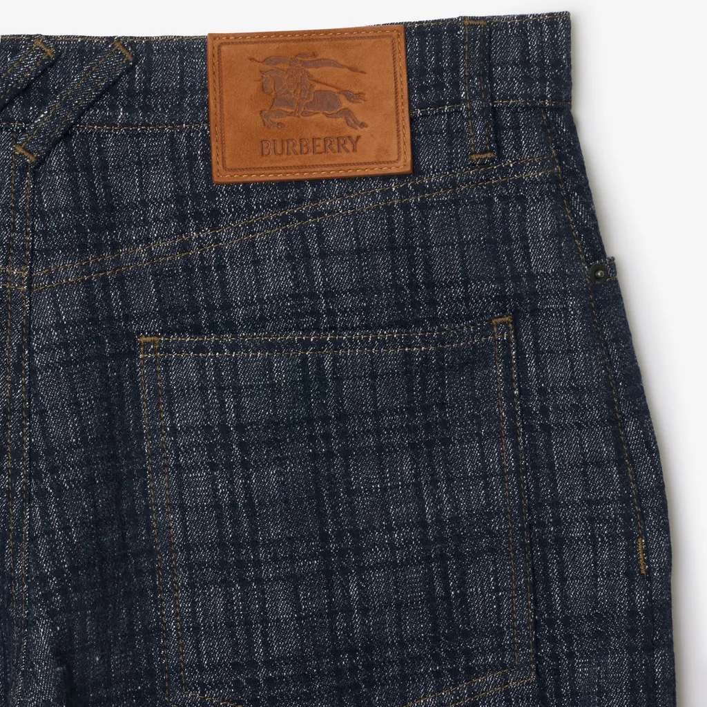 Loose Check Denim Jeans