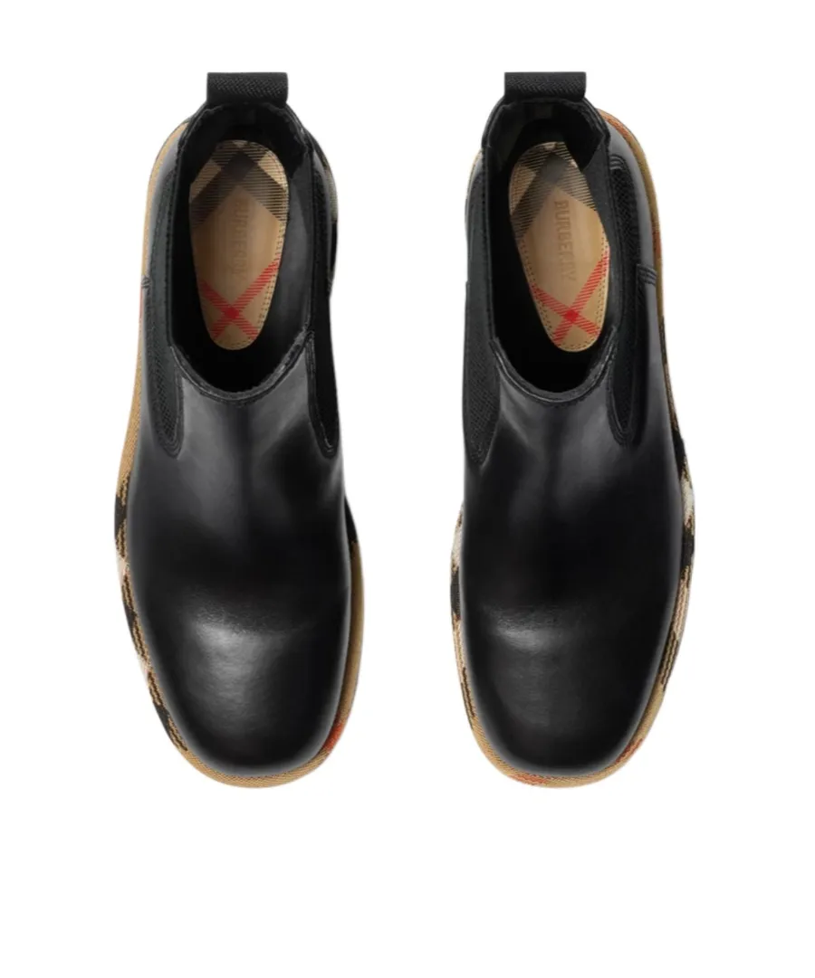 Leather Gravel Chelsea Boots