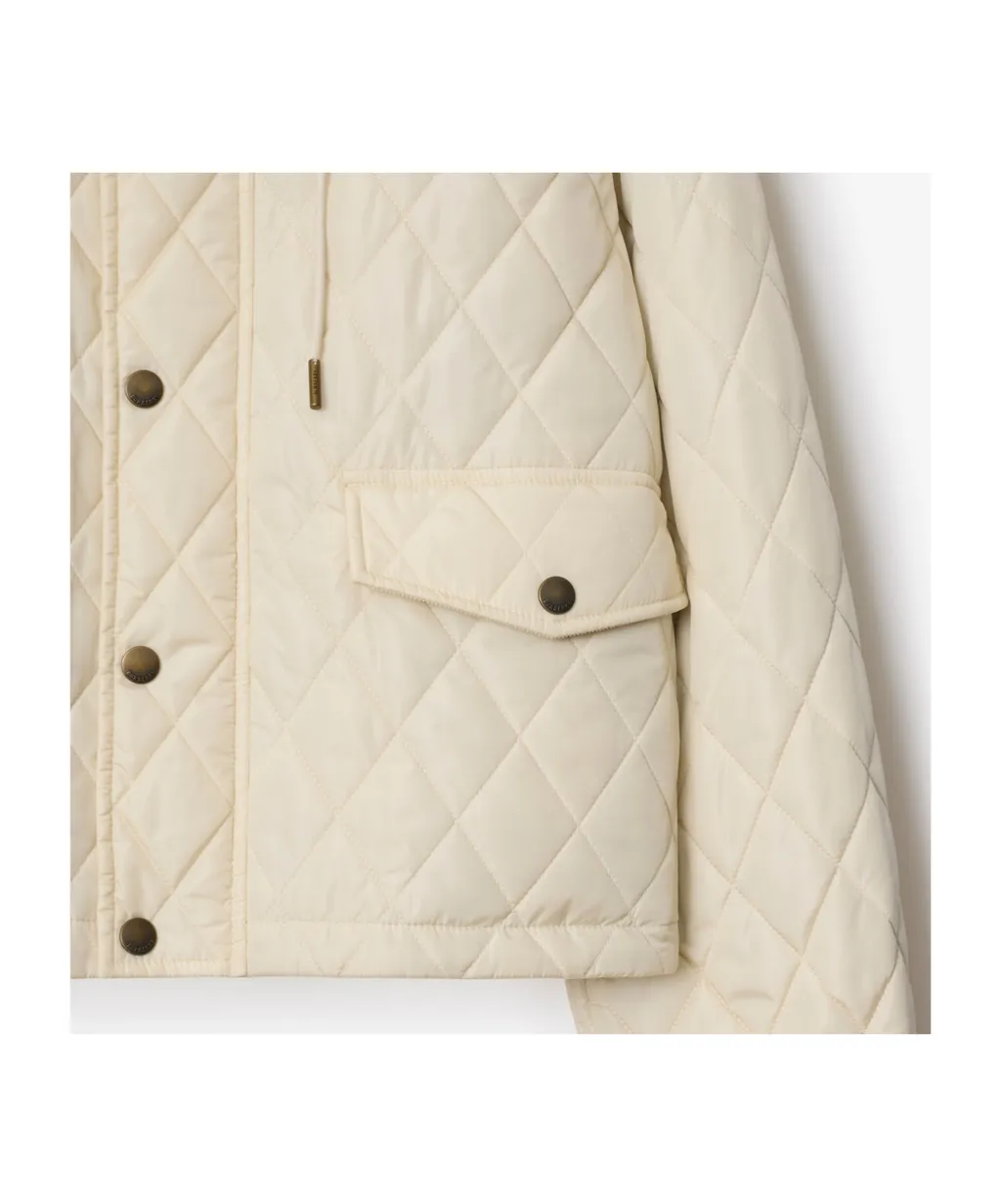 Cropped Quilted Hooded Jacket