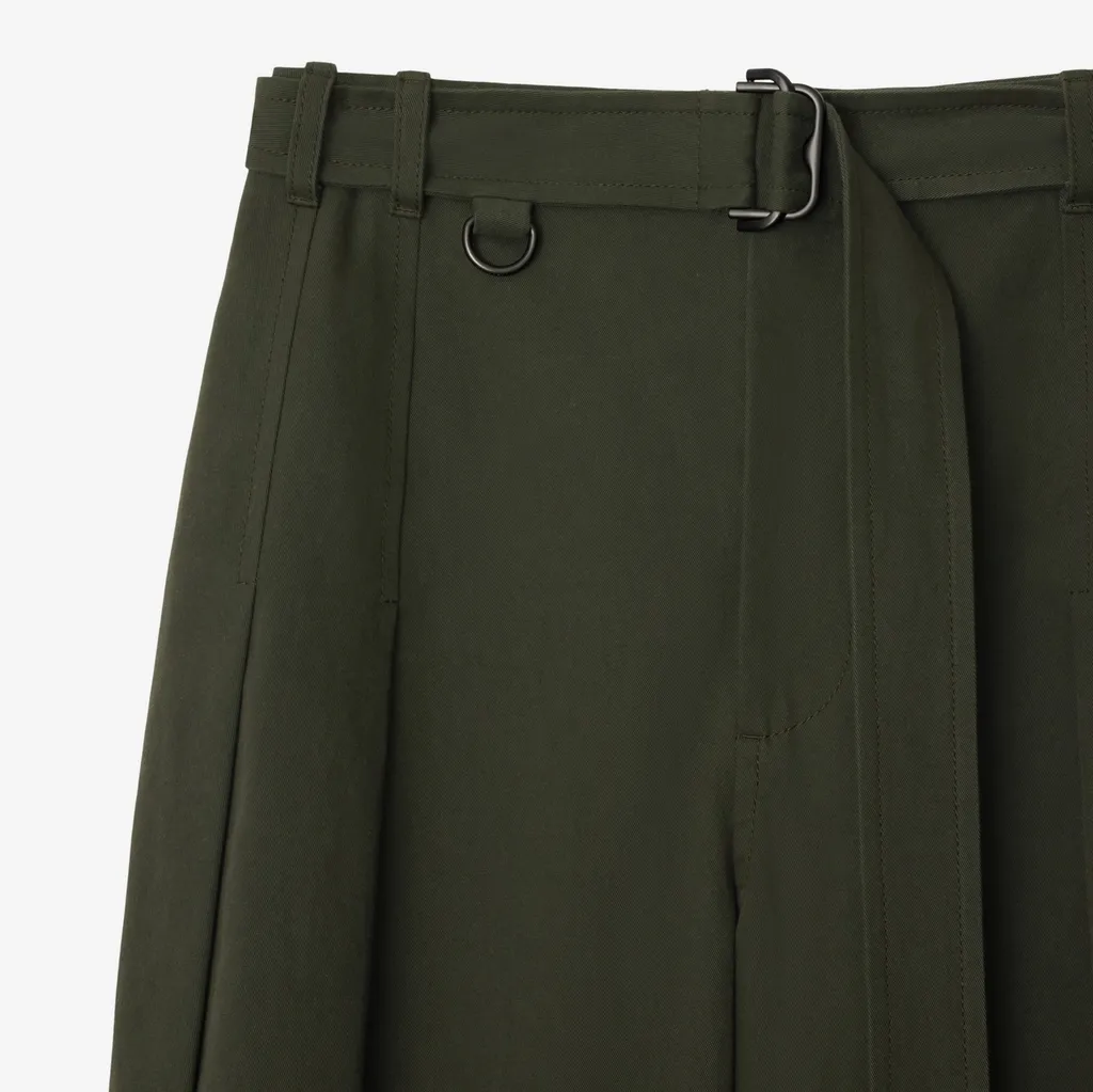 Wide-Leg Belted Waist Trousers