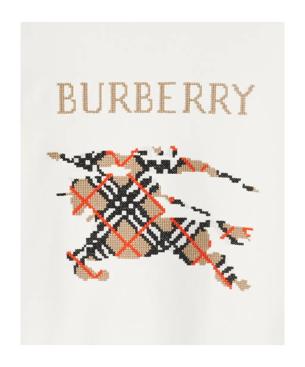 Logo Embroidered Checked Sweatshirt