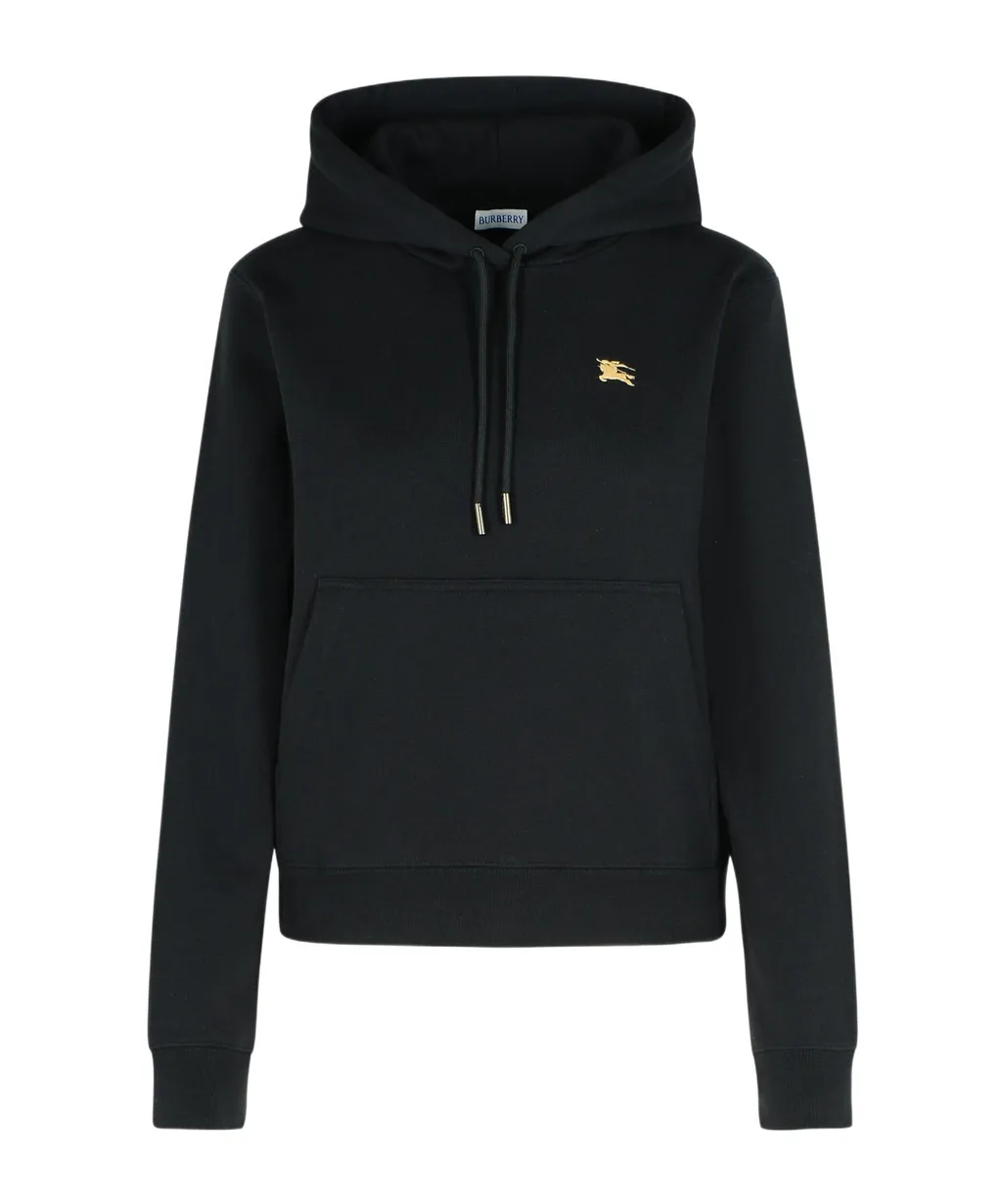Logo Embroidered Checked Drawstring Hoodie
