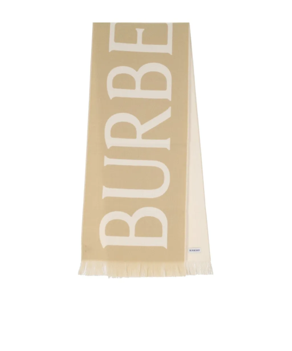 Logo Jacquard Frayed-Edge Scarf