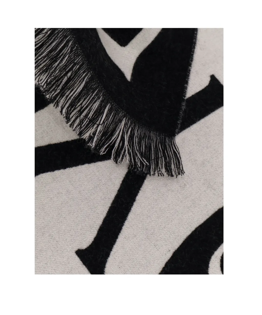 Logo Jacquard Frayed-Edge Scarf