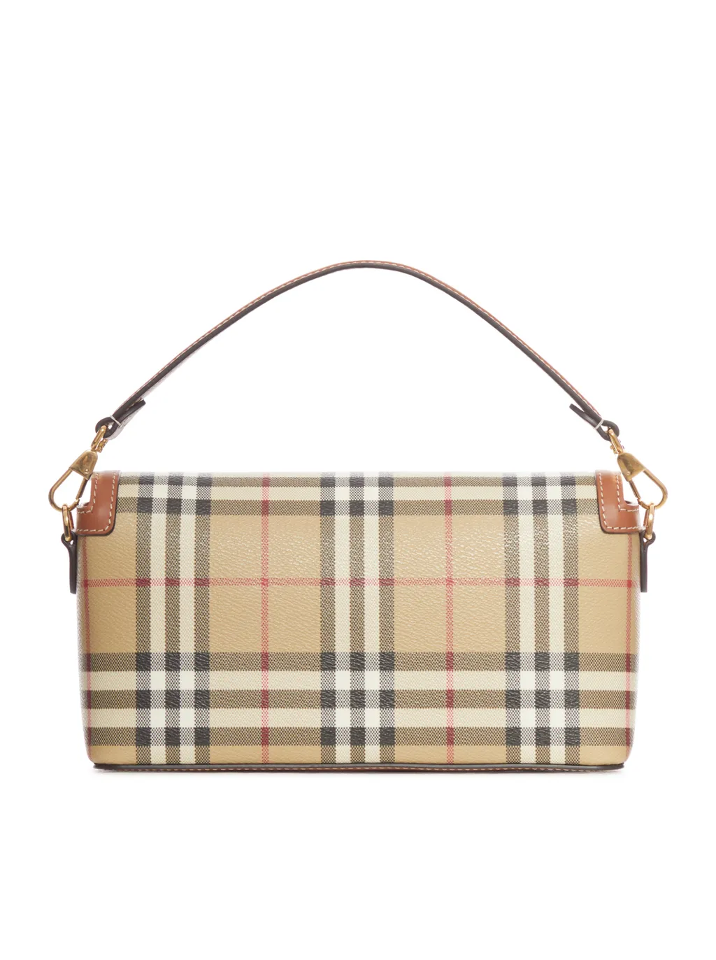 Checked Foldover Top Tote Bag
