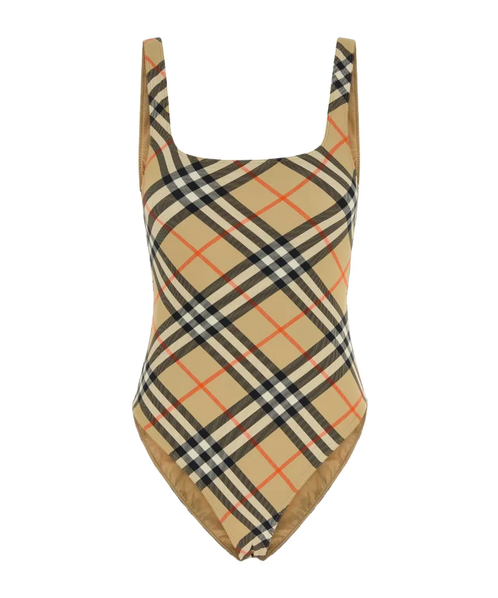 Checked One-Piece Swimsuit