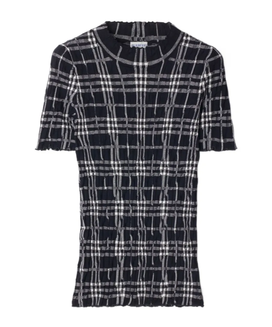 Checked Knitted Top