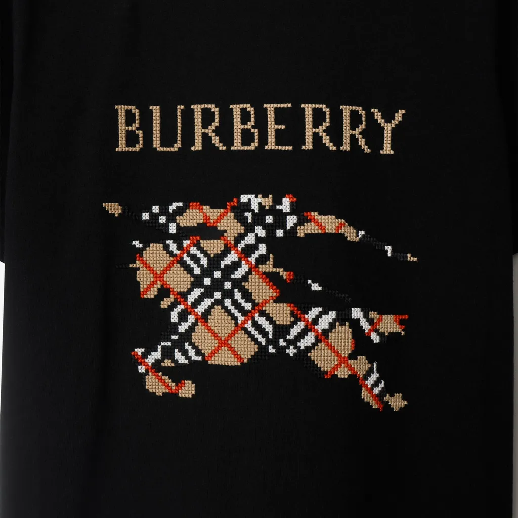 Logo Embroidered Checked T-Shirt
