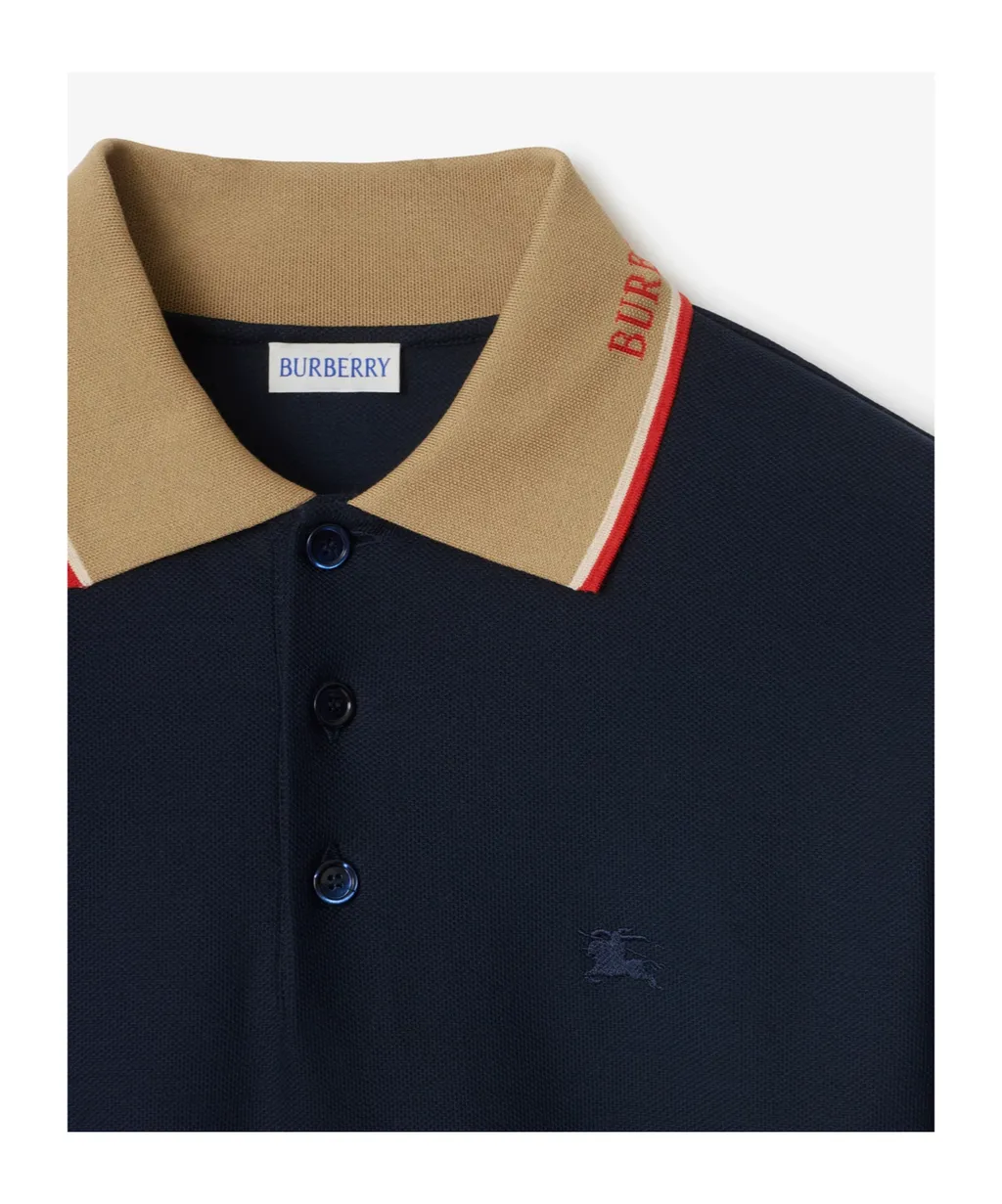 Logo Collar Cotton Polo Shirt