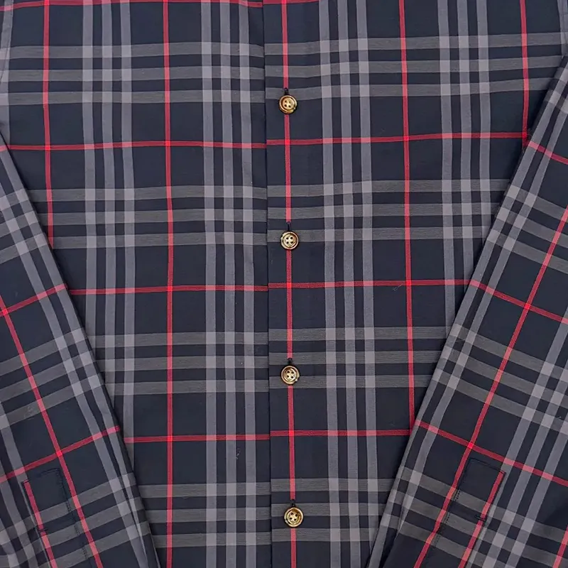 Slim Fit Check Stretch Cotton Shirt