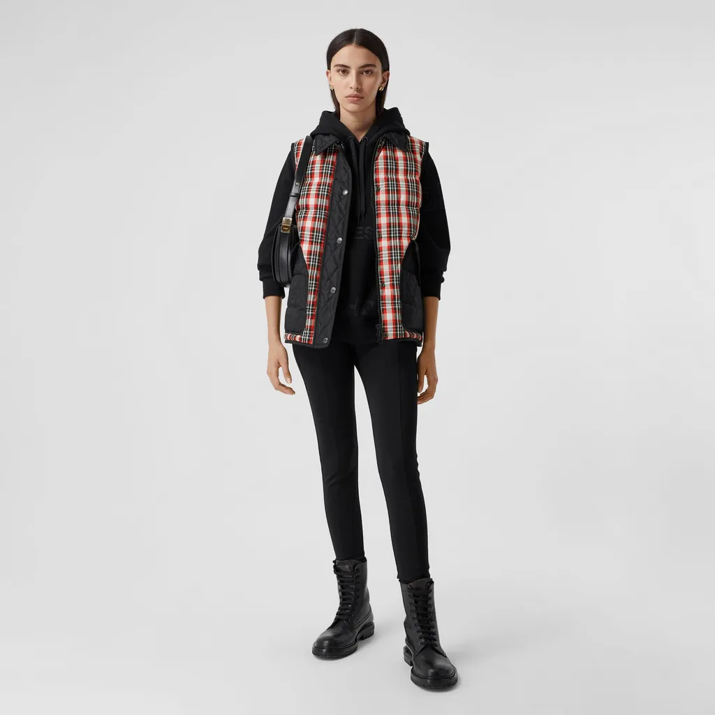 Quilted Tartan Puffer Gilet