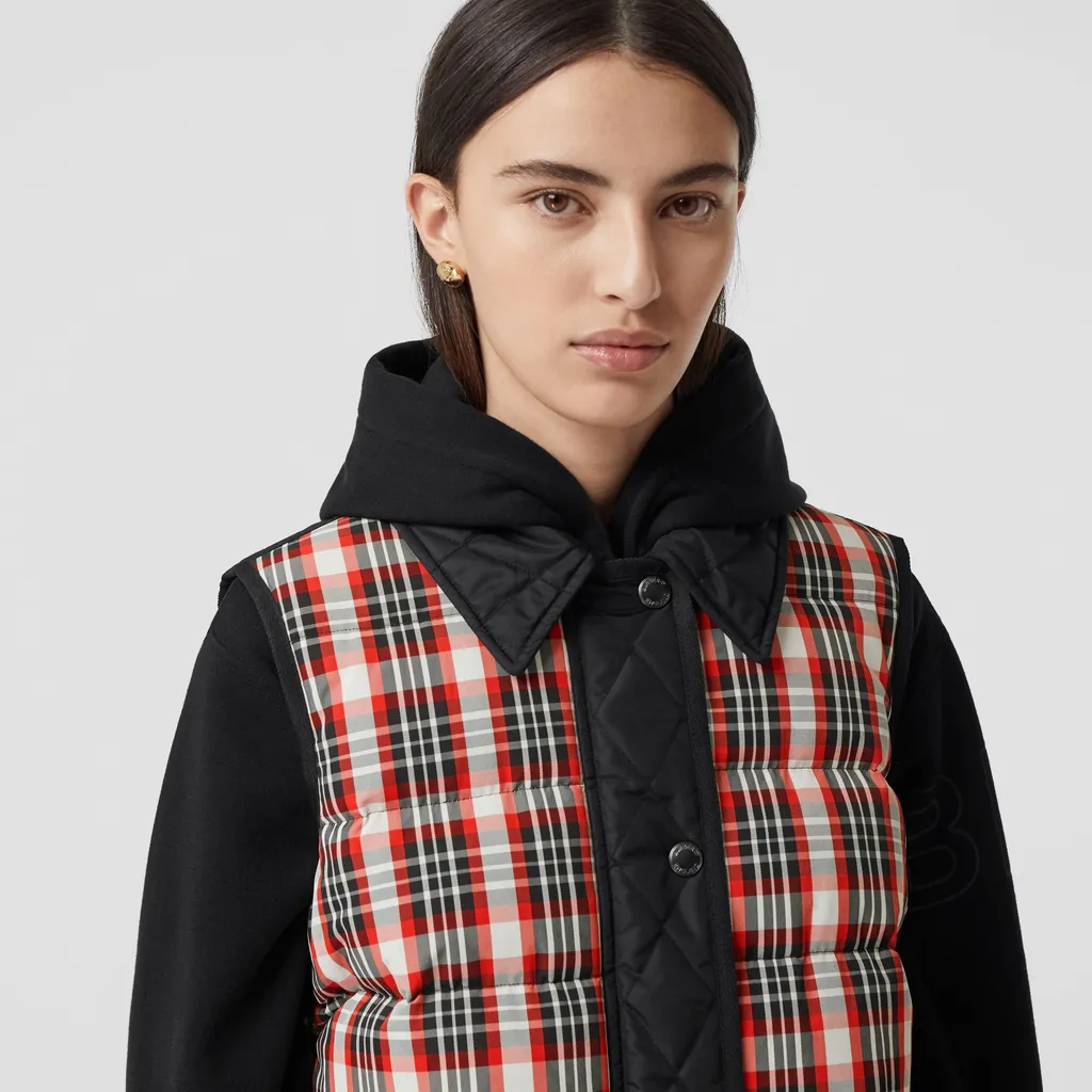 Quilted Tartan Puffer Gilet