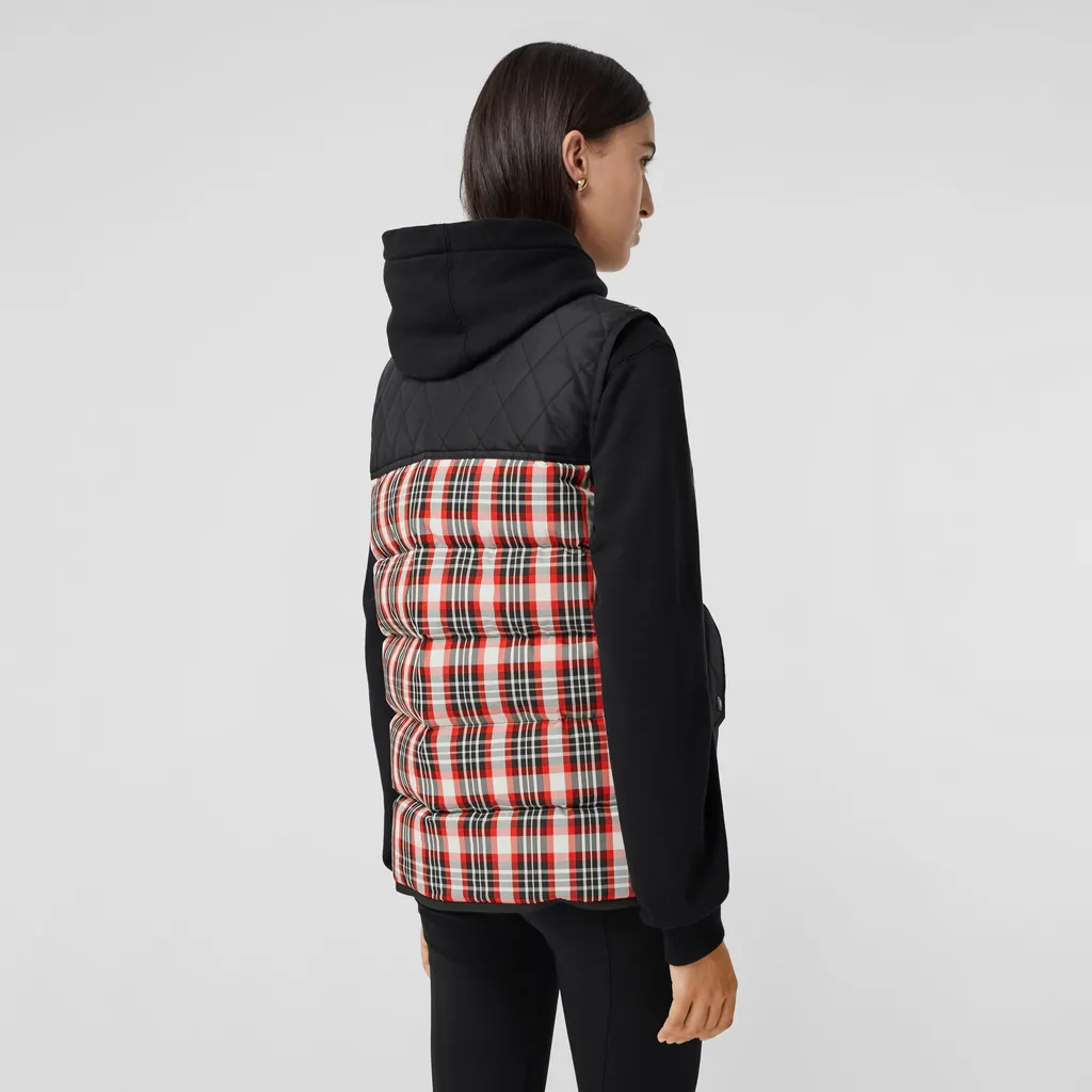 Quilted Tartan Puffer Gilet