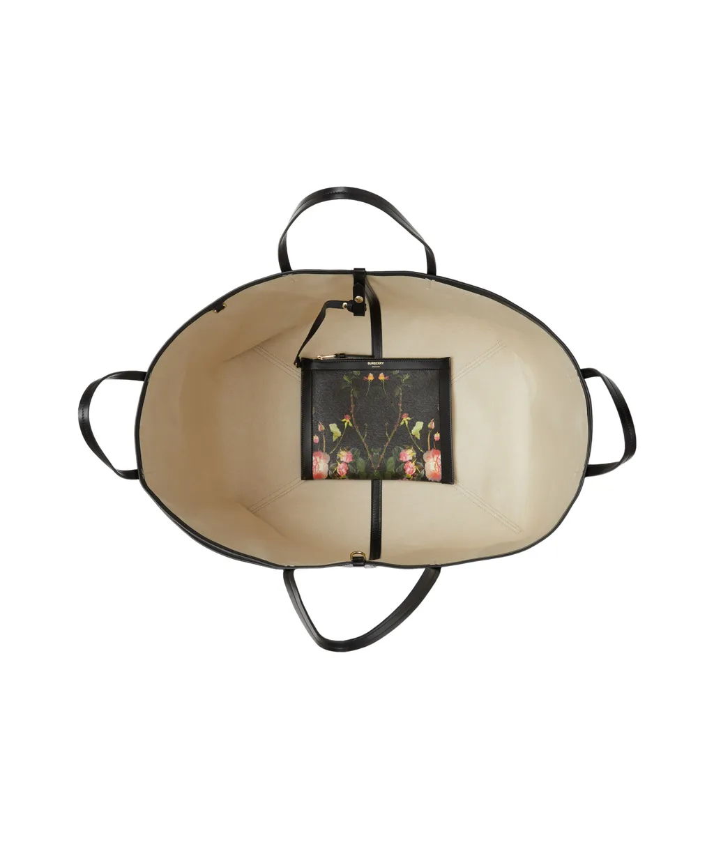 Floral-Print Logo Tote Bag