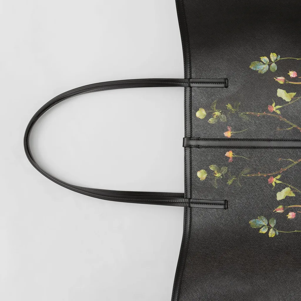 Floral-Print Logo Tote Bag