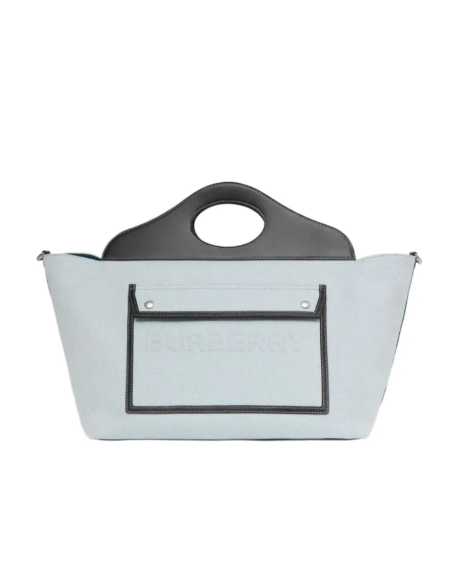 Medium Cotton Canvas Leather Soft Pocket Todd Handbag