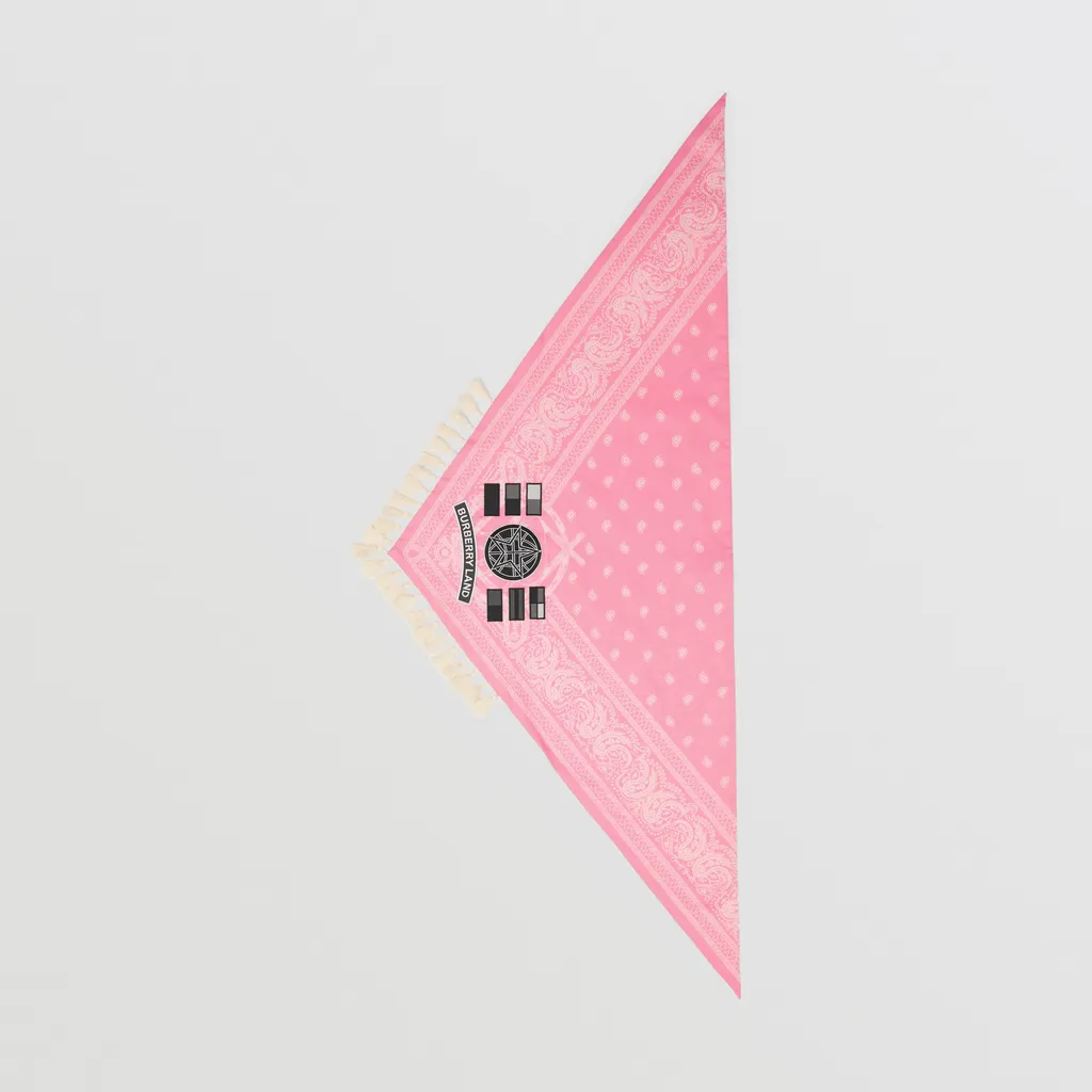 Logo-Patch Paisley-Print Scarf