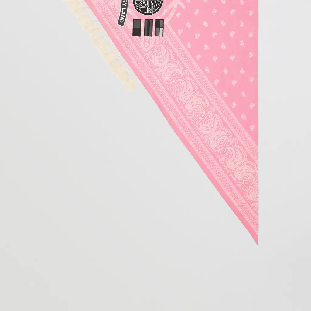 Logo-Patch Paisley-Print Scarf