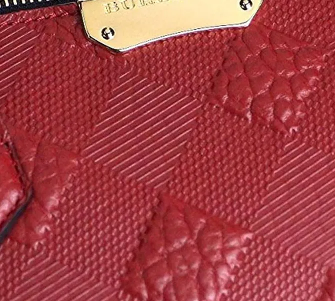 Checked Embossed Handbag