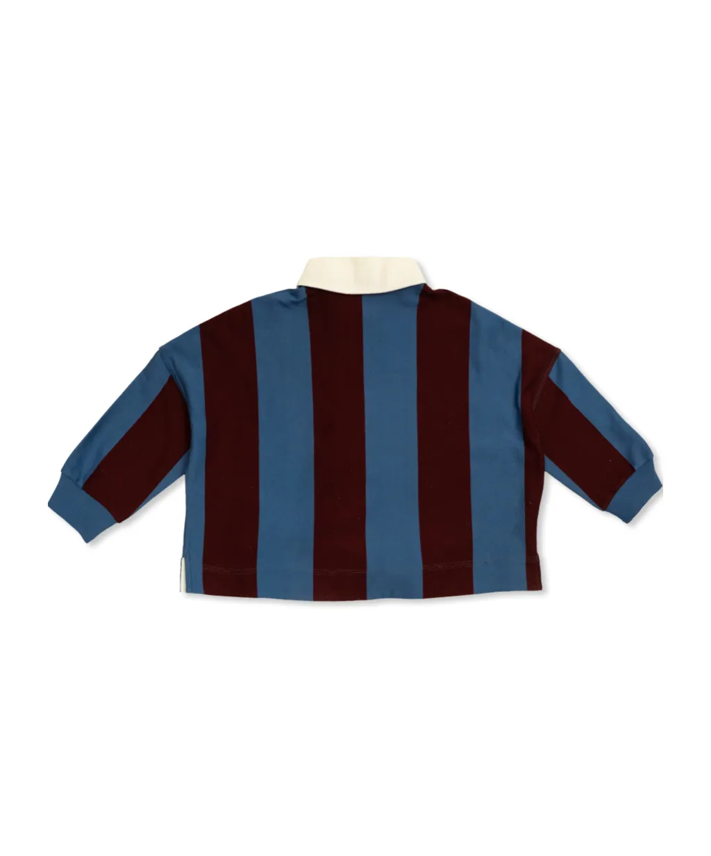 Striped Logo Embroidered Polo Shirt
