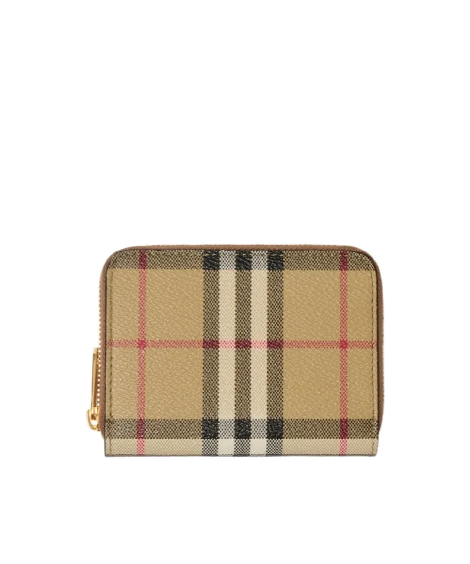 Vintage Check Zip-Around Wallet