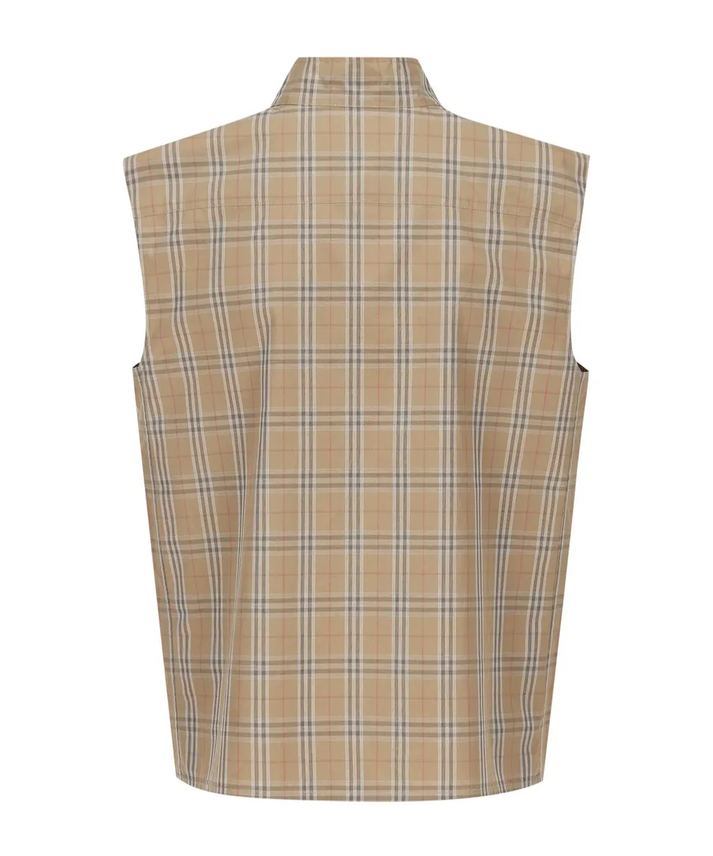 Check Pattern Sleeveless Shirt