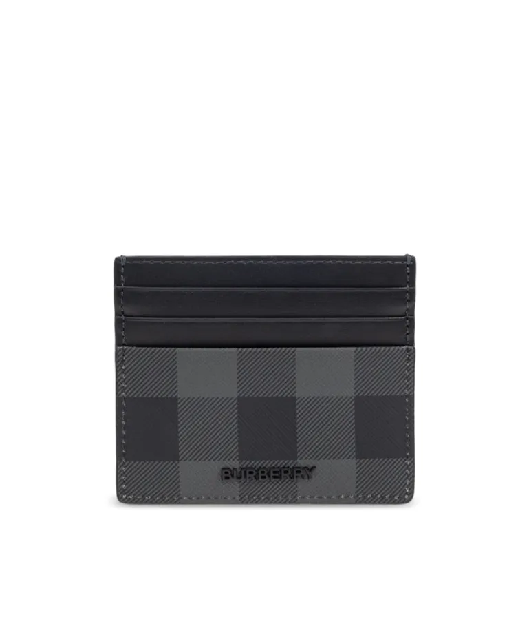 Logo Lettering Checked Cardholder