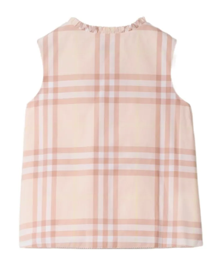 Checked Sleeveless Shirt