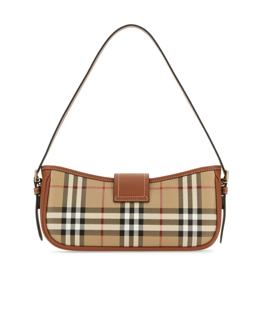 Vintage Checked Buckled Shoulder Bag