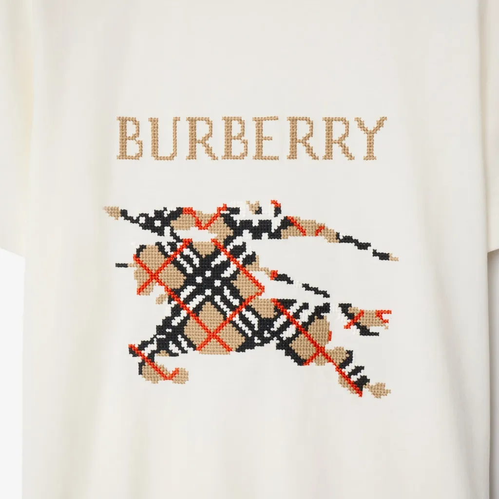 Logo Embroidered Checked T-Shirt