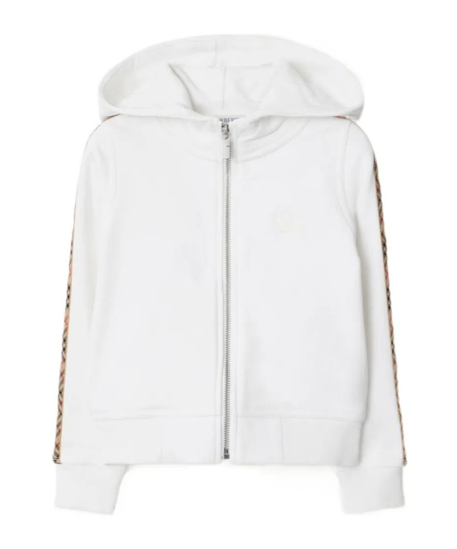Check Trim Zip Hoodie